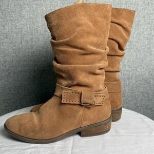Copper Key Brown Suede Slouchy Hobo Studded Bow Suede‎ Boots Women's Size 5